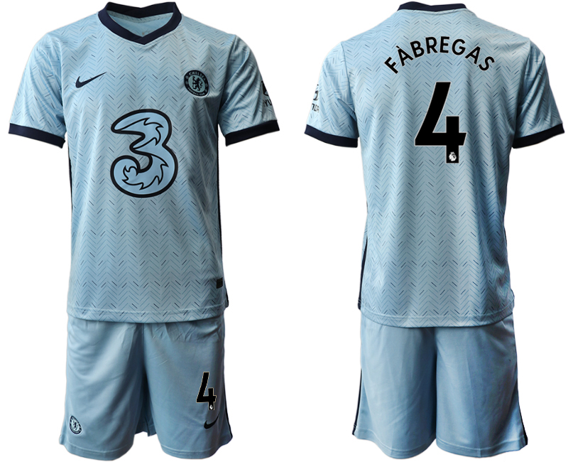 Men 2020-2021 club Chelsea away Light blue #4 Soccer Jerseys